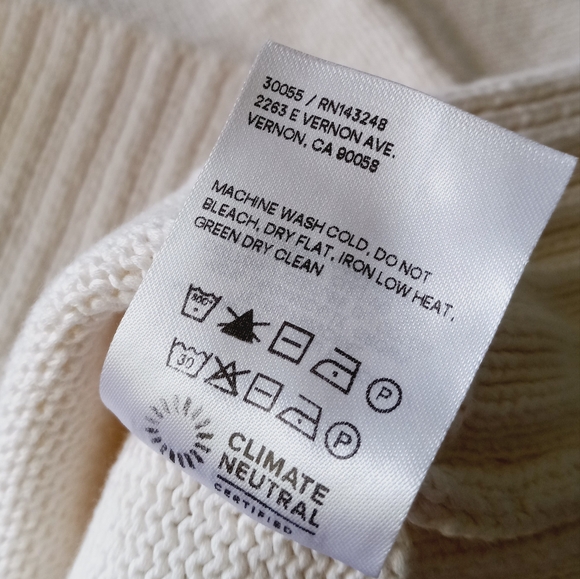 Reformation Francesco Organic Cotton Polo Sweater Gossamer /Ivory S - Picture 8 of 16